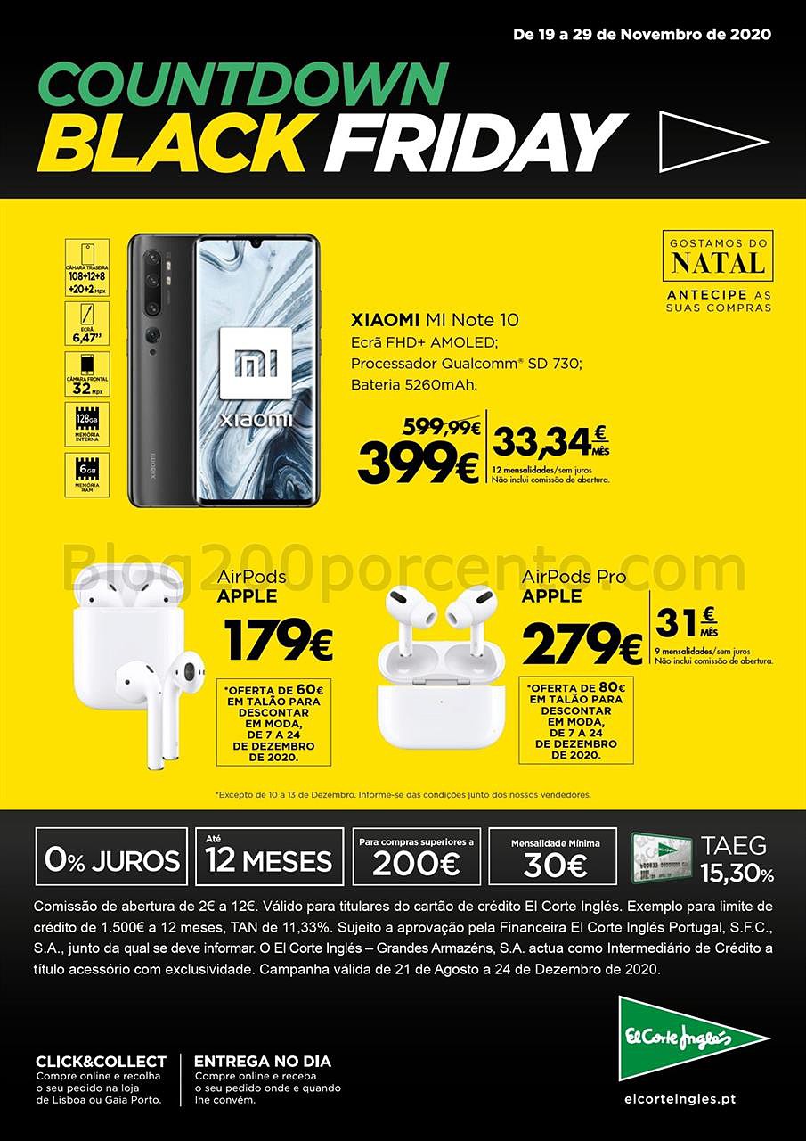 Antevisão Folheto EL CORTE INGLÉS Black Friday Tecnologia Promoções de 19 a 29 novembro