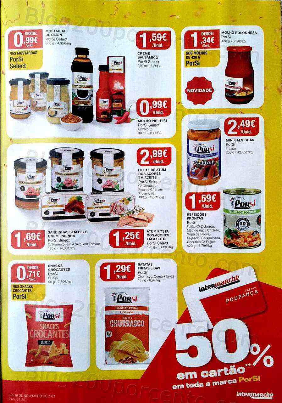 Antevisão Folheto INTERMARCHÉ Especial Porsi 50% em tudo - 4 a 10 novembro