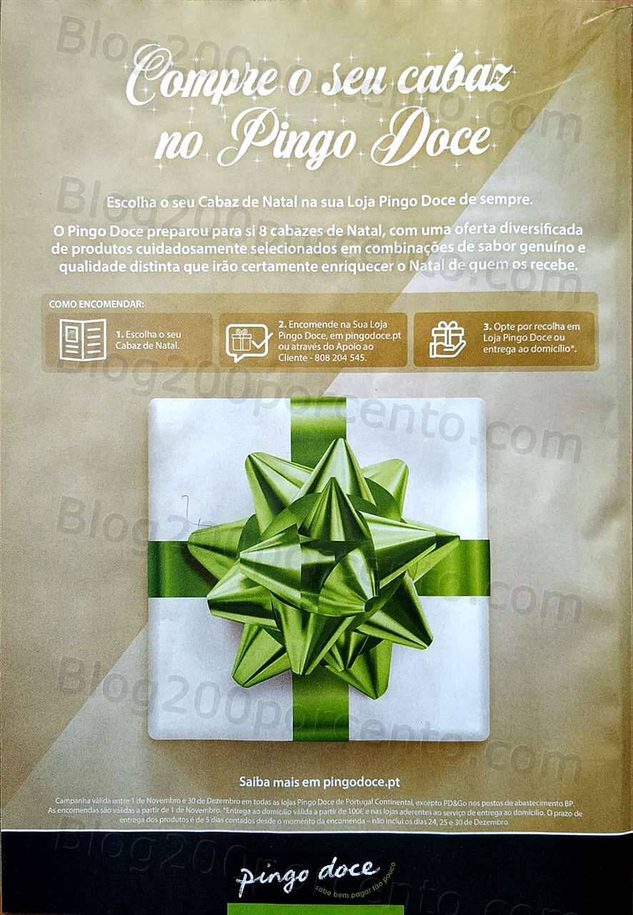 Antevisão Folheto PINGO DOCE Cabazes de Natal Promoções de 1 novembro a 30 dezembro
