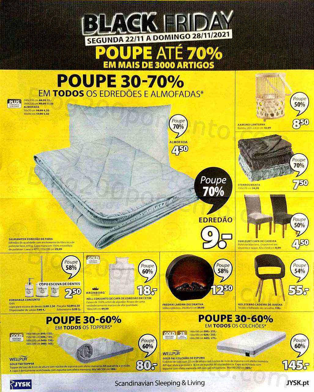 Jysk Black Friday Promoções de 22 a 28 novembro