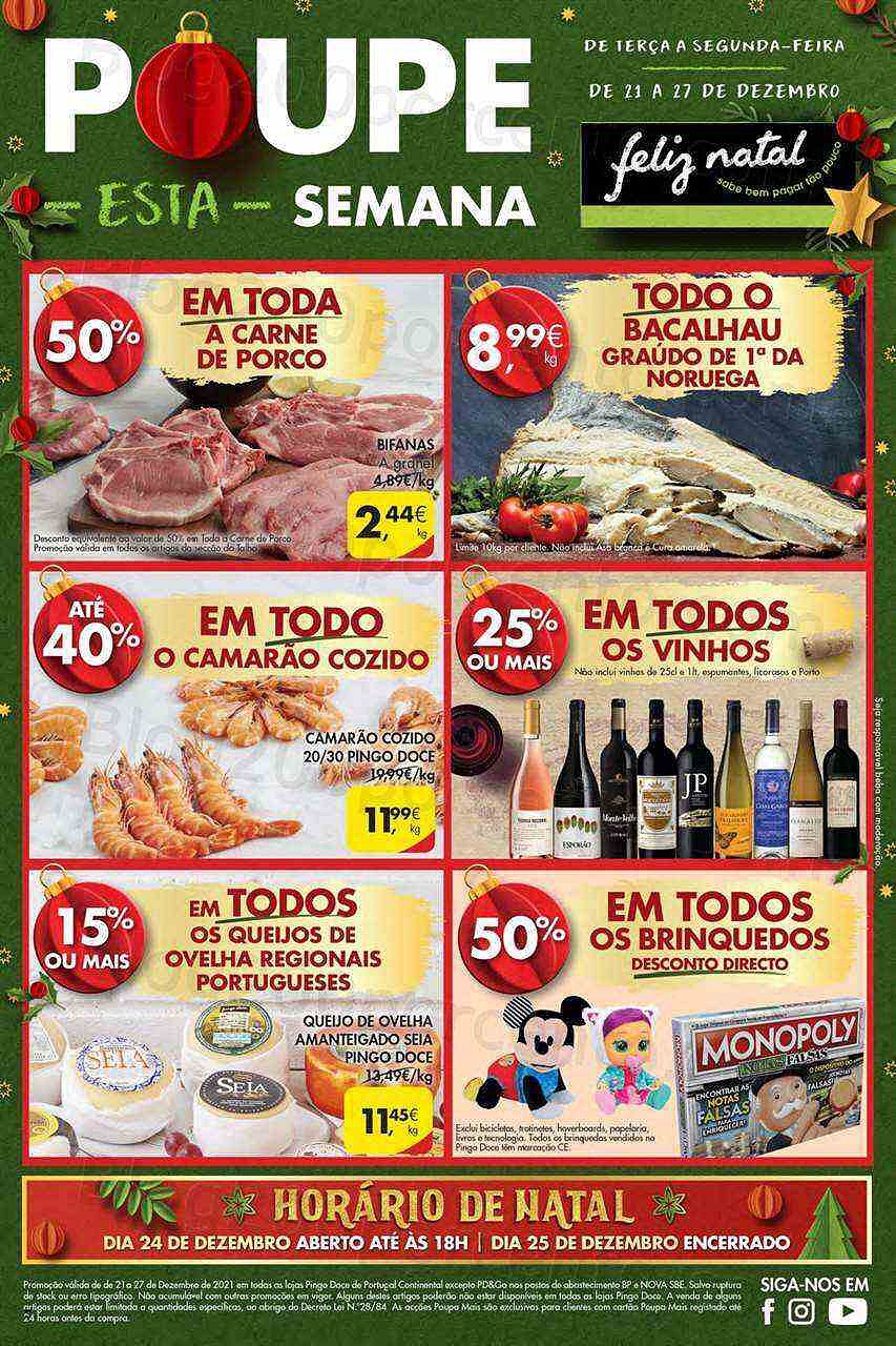 Antevisão Folheto PINGO DOCE Promoções de 21 a 27 dezembro