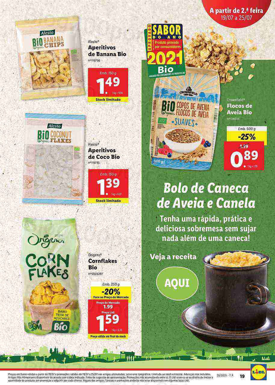 Extra LIDL Folheto Bio 19 a 25 julho