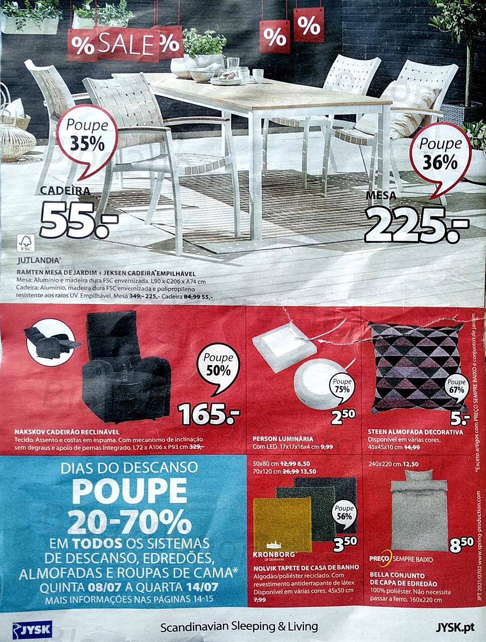 Antevisão Folheto JYSK Promoções de 8 a 21 julho