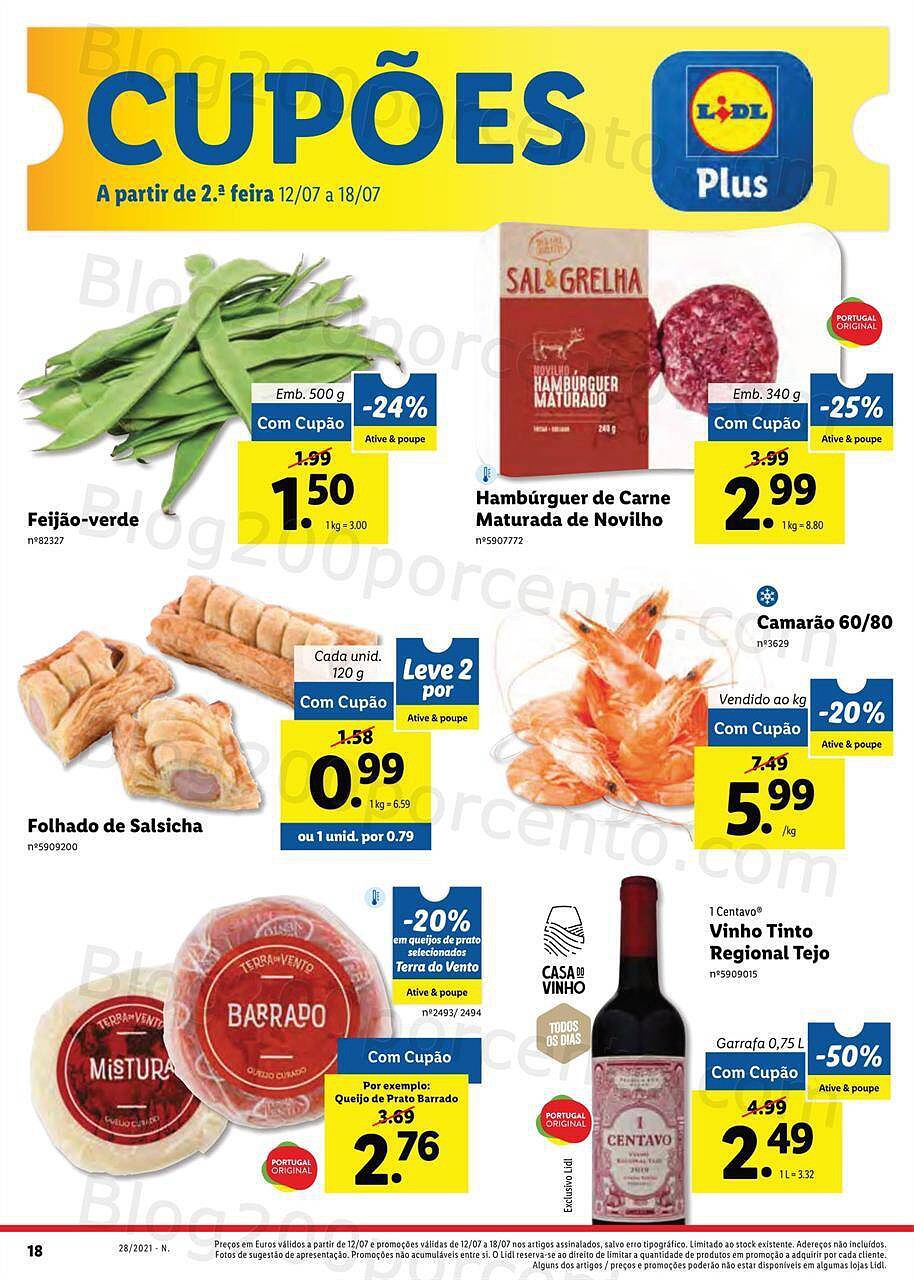 Antevisão Foheto LIDL 12 a 18 julho