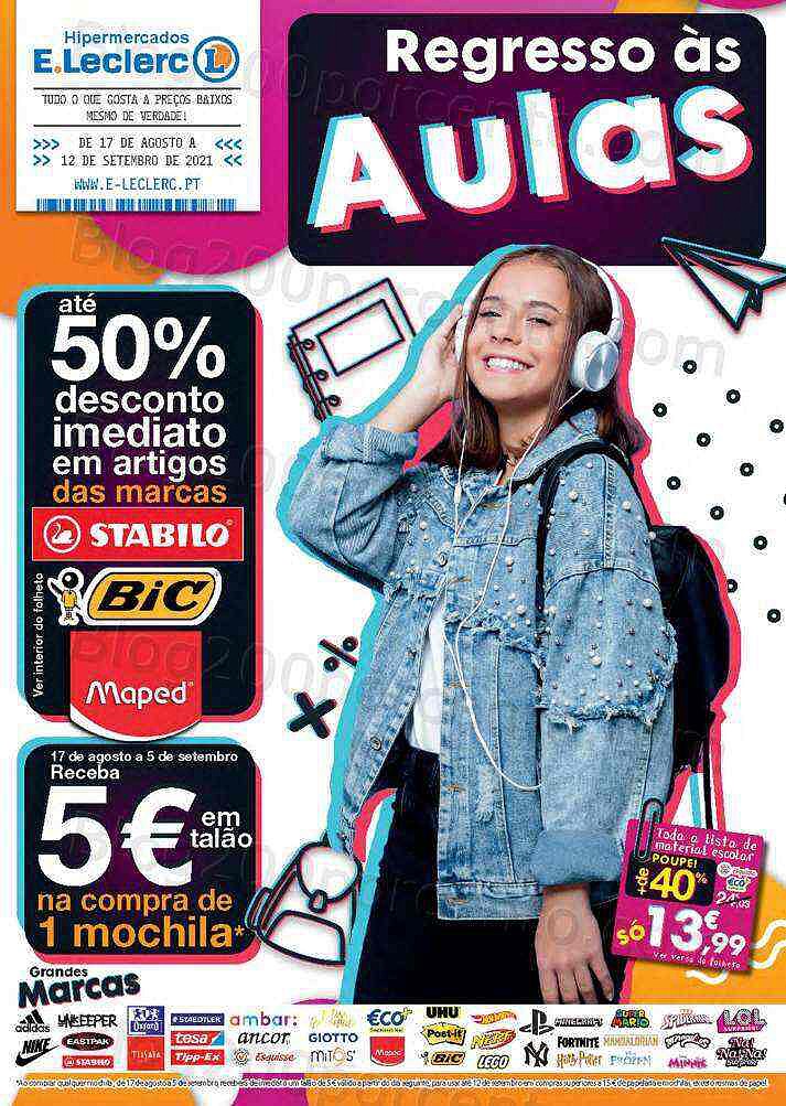 Antevisão Folheto E-LECLERC Regresso às Aulas 17 agosto a 12 setembro