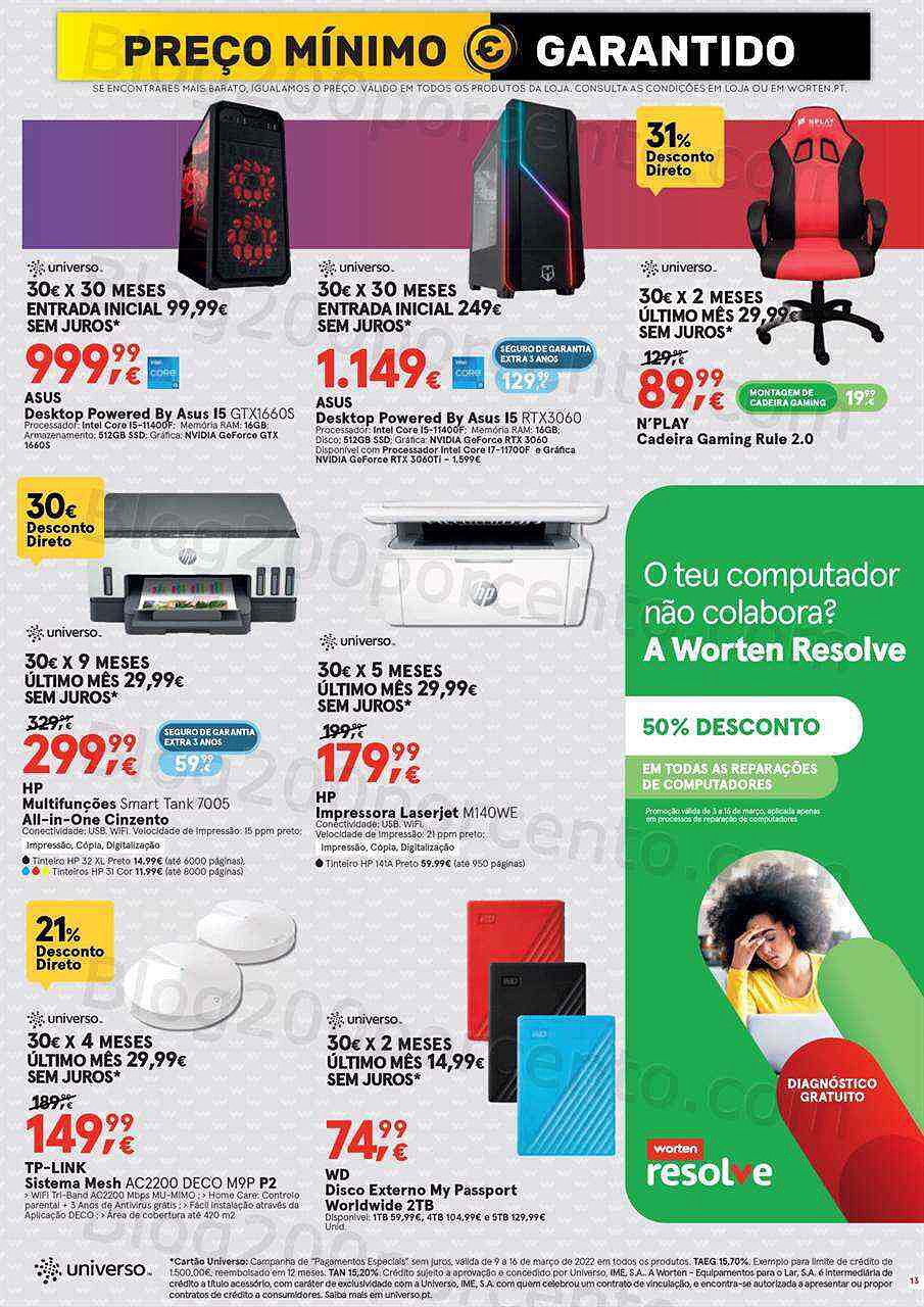 Antevisão Folheto WORTEN Promoções de 9 a 16 março