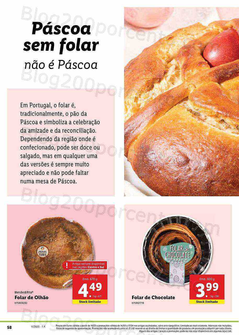 Lidl Especial Páscoa 14 março a 17 abril