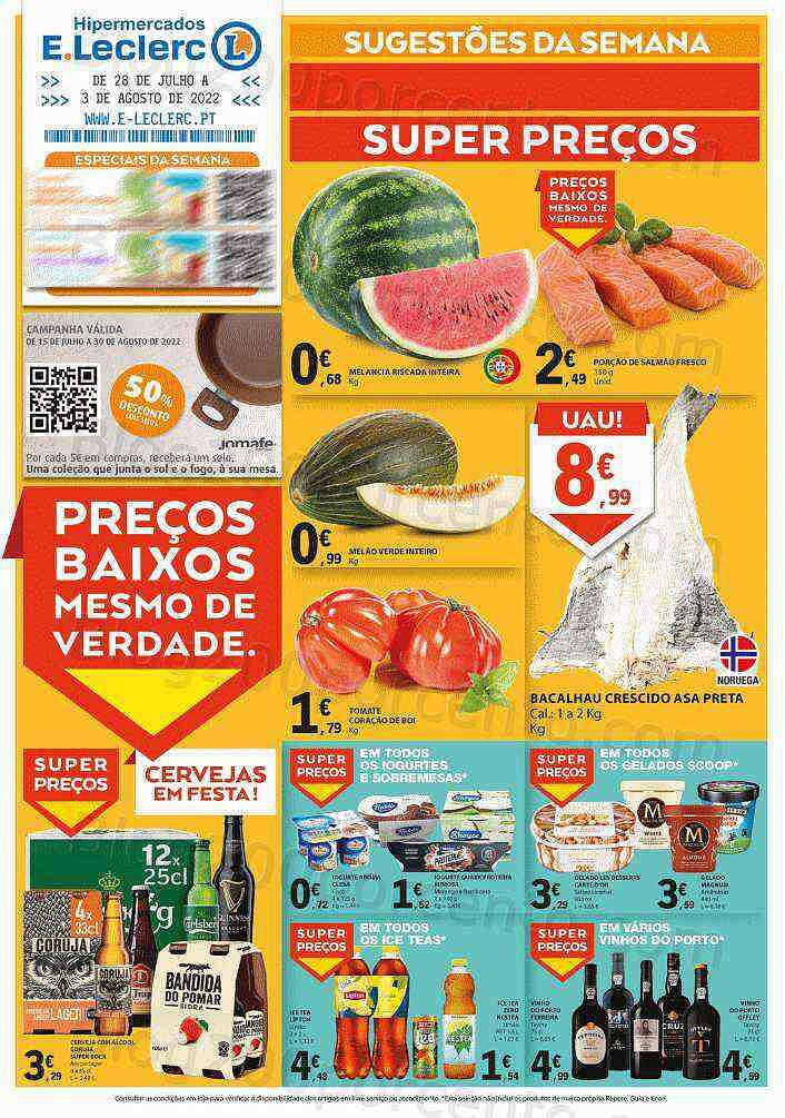 Antevisão Folheto E-LECLERC Promoções Semanais de 28 julho a 3 agosto
