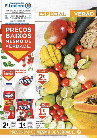 Antevisão Folheto E-LECLERC Especial Verão Promoções de 26 julho a 7 agosto