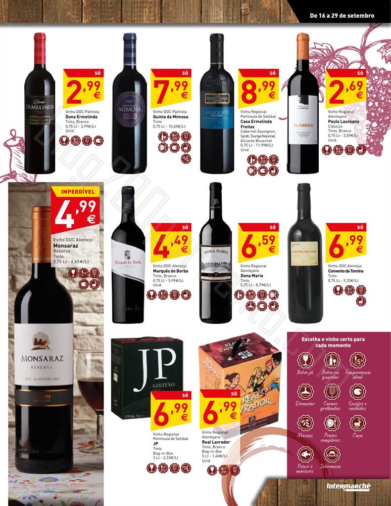 Antevisão Folheto INTERMARCHÉ vinhos, queijos e enchidos 16 a 29 setembro