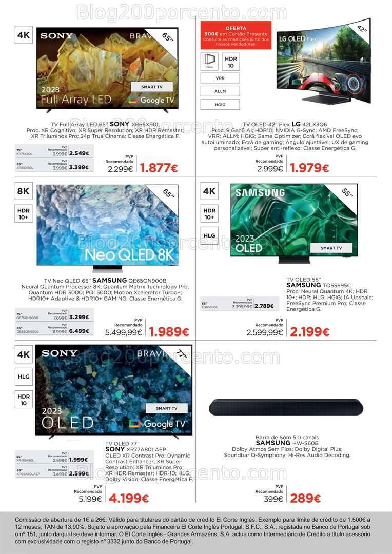 Antevisão Folheto EL CORTE INGLÉS Tecnologia Promoções de 14 a 30 julho