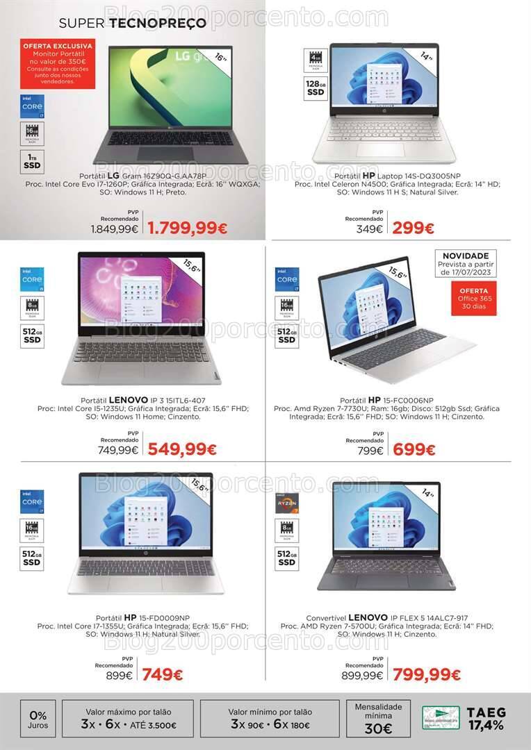 Antevisão Folheto EL CORTE INGLÉS Tecnologia Promoções de 14 a 30 julho
