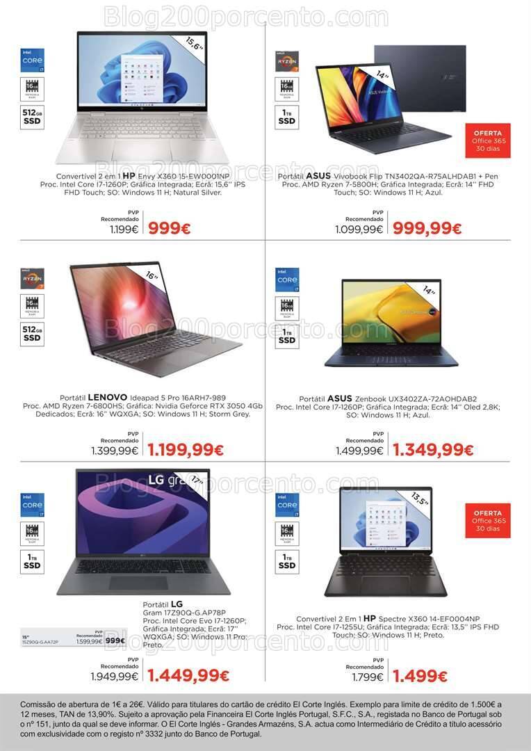 Antevisão Folheto EL CORTE INGLÉS Tecnologia Promoções de 14 a 30 julho