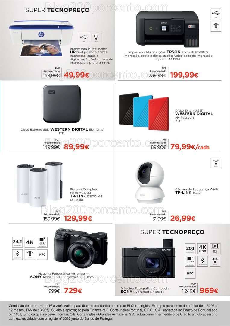 Antevisão Folheto EL CORTE INGLÉS Tecnologia Promoções de 14 a 30 julho
