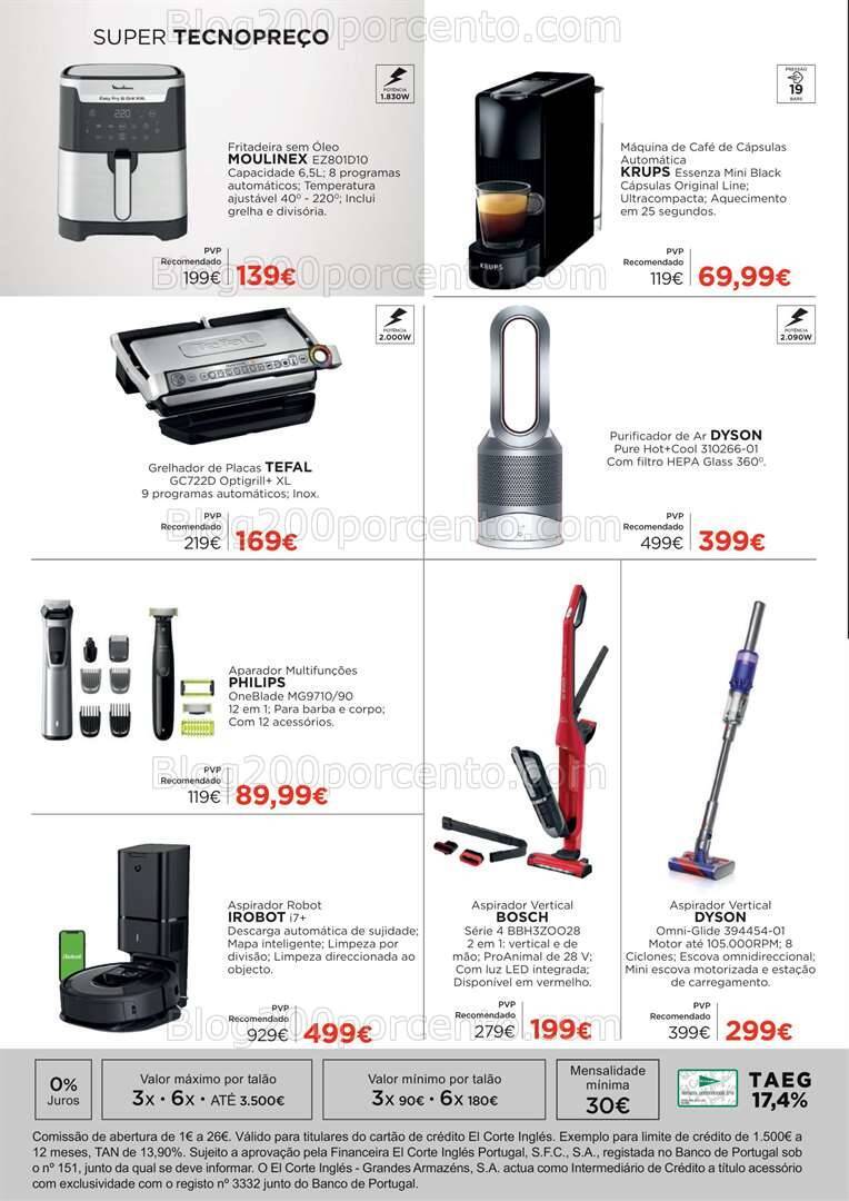Antevisão Folheto EL CORTE INGLÉS Tecnologia Promoções de 14 a 30 julho