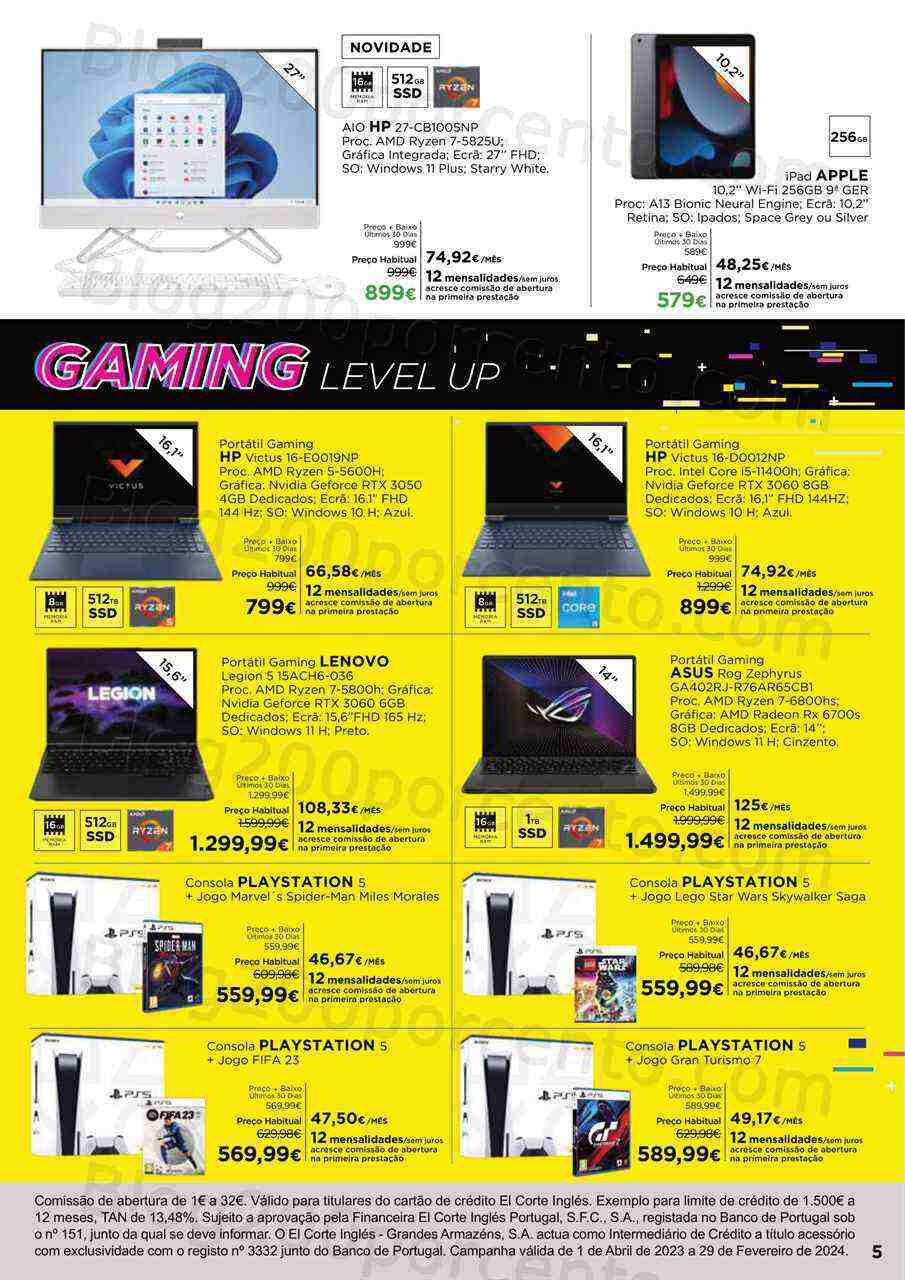 Antevisão Folheto EL CORTE INGLÉS Tecnologia Promoções de 14 a 30 abril