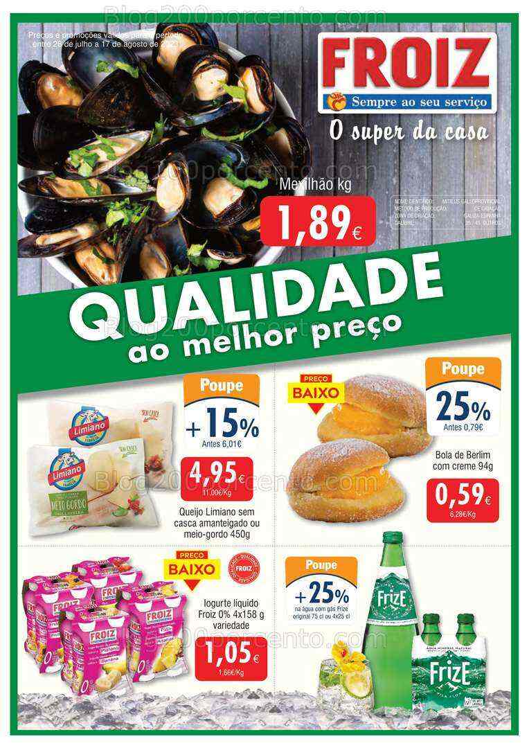 Antevisão Folheto FROIZ Promoções de 28 julho a 17 agosto 