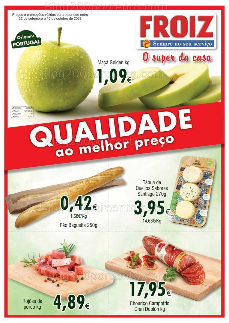Antevisão Folheto FROIZ Promoções de 22 setembro a 10 outubro