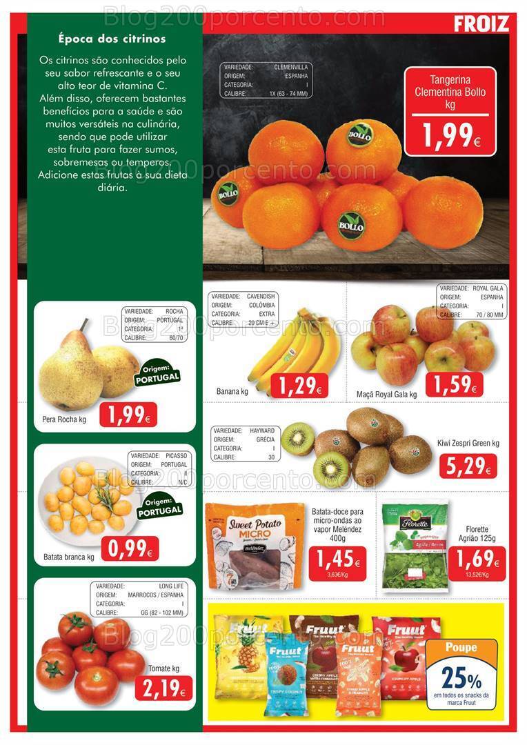 Antevisão Folheto FROIZ Promoções de 25 janeiro a 8 fevereiro