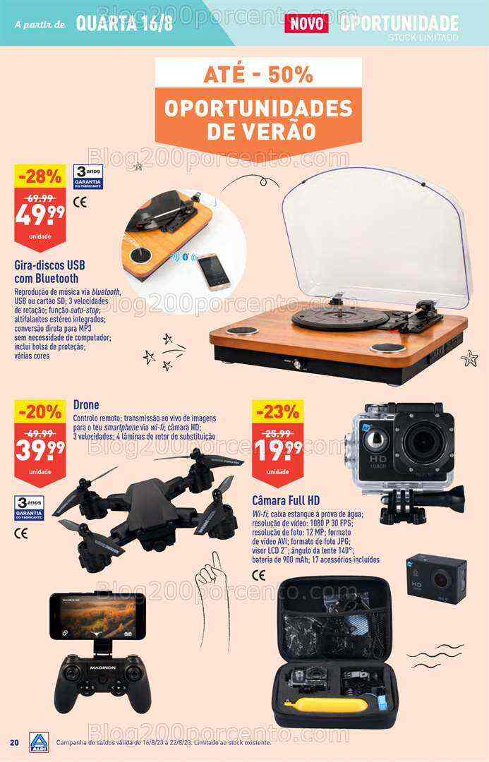 Antevisão Folheto ALDI Bazar Promoções a partir de 16 agosto