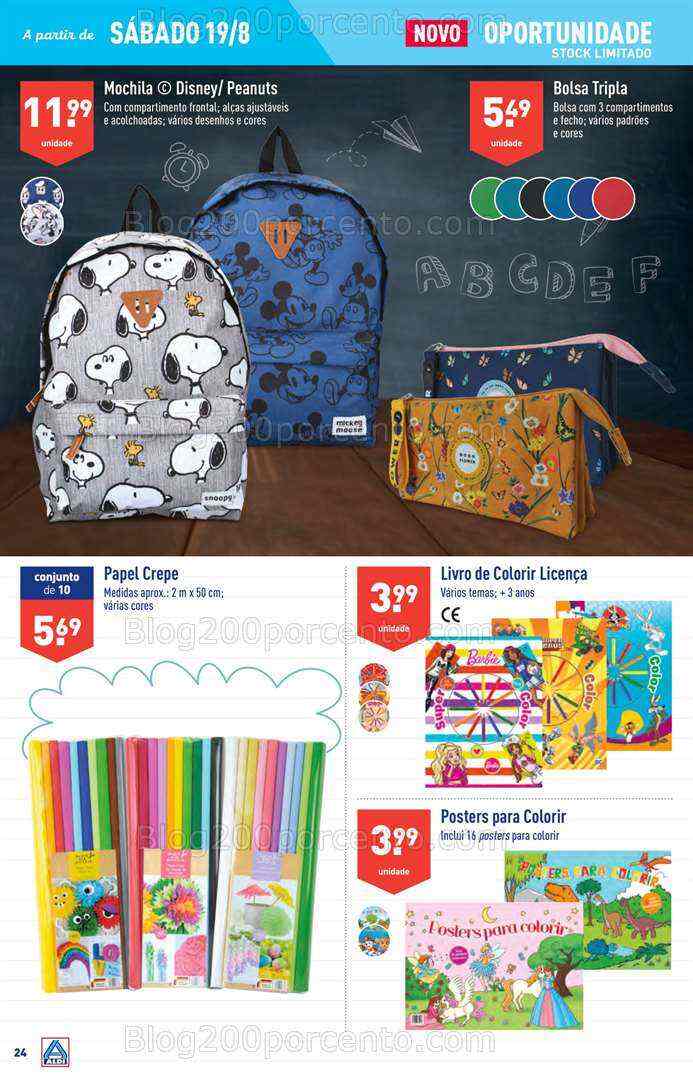 Antevisão Folheto ALDI Bazar + Regresso ás Aulas Promoções a partir de 18 agosto