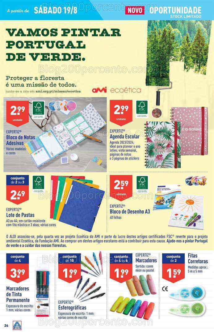 Antevisão Folheto ALDI Bazar + Regresso ás Aulas Promoções a partir de 18 agosto