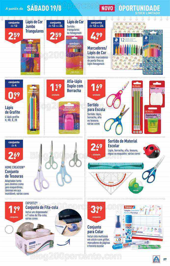 Antevisão Folheto ALDI Bazar + Regresso ás Aulas Promoções a partir de 18 agosto
