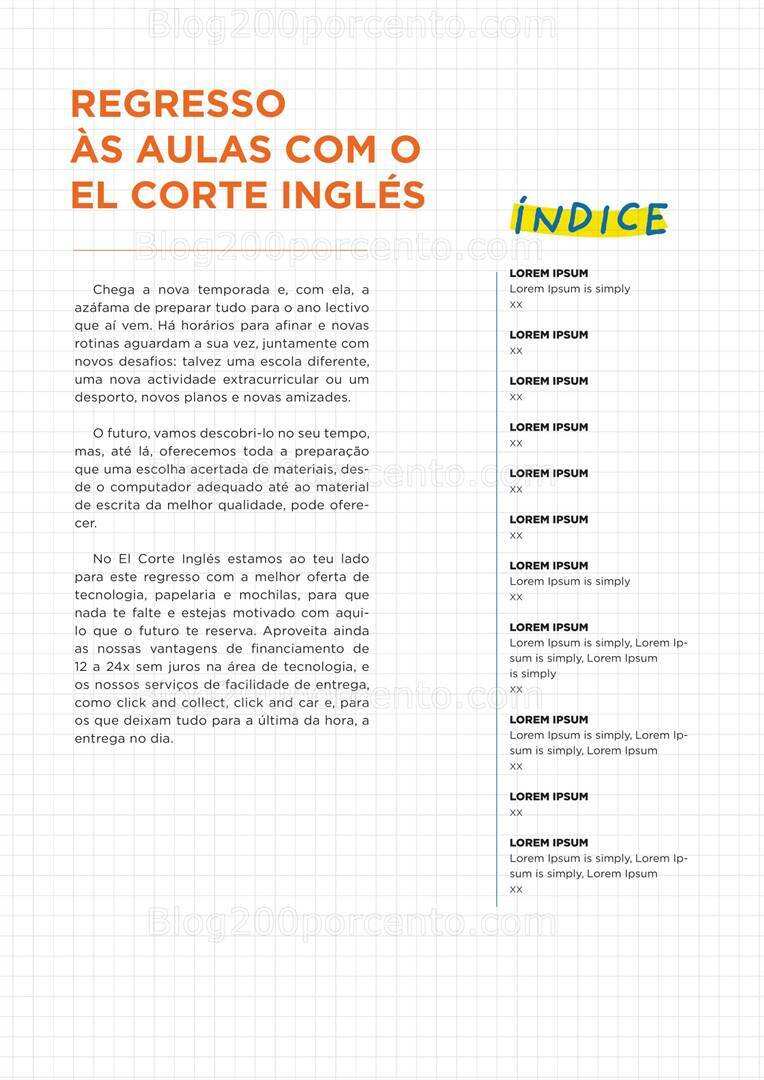 Antevisão Folheto EL CORTE INGLÉS Regresso às Aulas Promoções de 25 agosto a 17 setembro