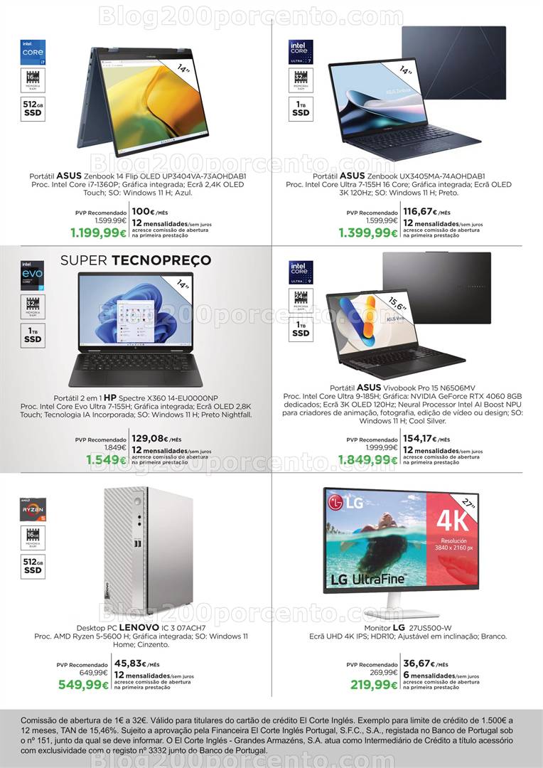 Antevisão Folheto EL CORTE INGLÉS Tecnologia Promoções até 11 maio