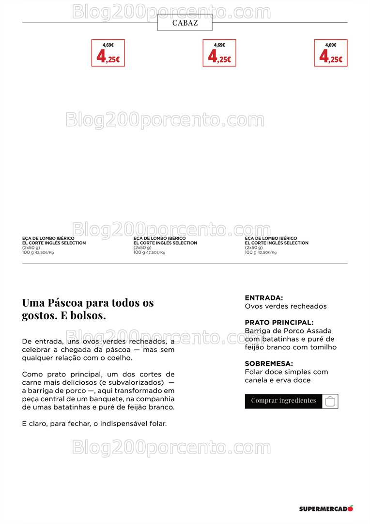 Antevisão Folheto EL CORTE INLGÉS Especial Páscoa Promoções de 28 março a 20 abril