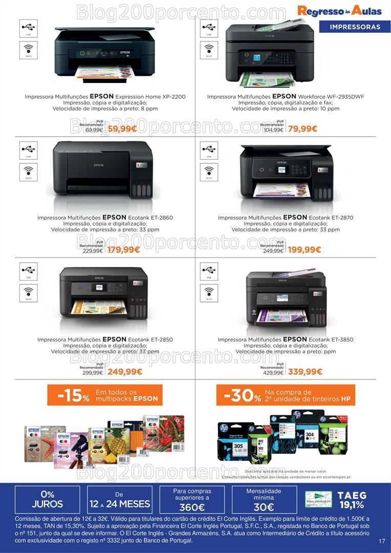 Antevisão Folheto EL CORTE INGLÉS Regresso às Aulas Promoções até 19 de setembro