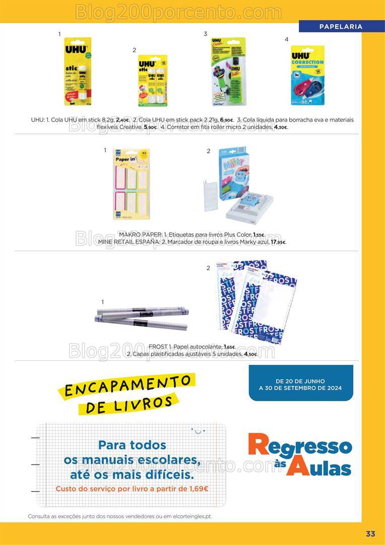 Antevisão Folheto EL CORTE INGLÉS Regresso às Aulas Promoções até 19 de setembro