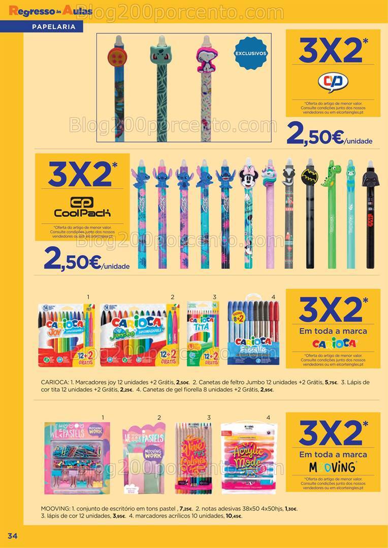 Antevisão Folheto EL CORTE INGLÉS Regresso às Aulas Promoções até 19 de setembro