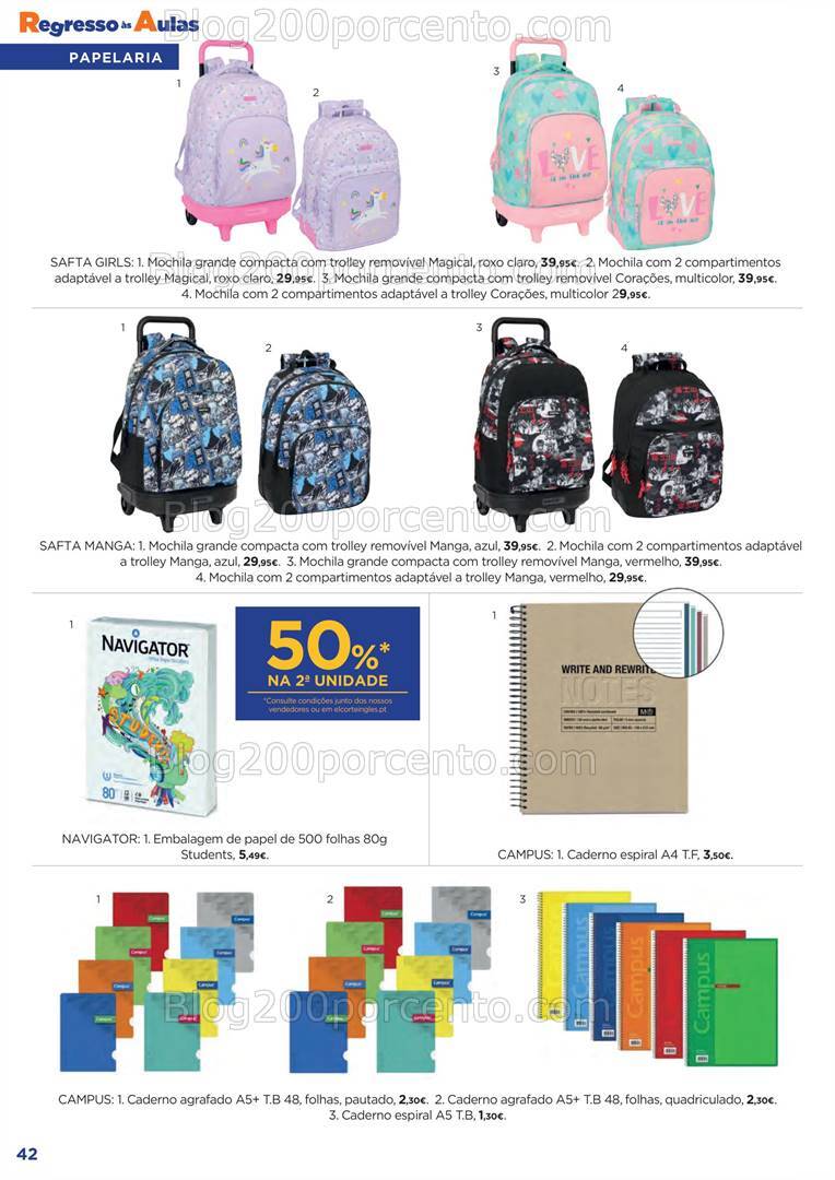 Antevisão Folheto EL CORTE INGLÉS Regresso às Aulas Promoções até 19 de setembro