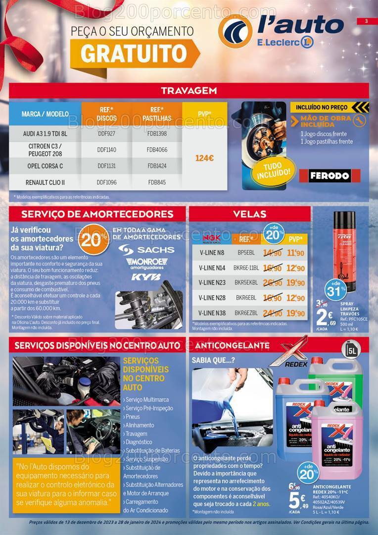 Antevisão Folheto E-LECLERC Auto Promoções de 13 dezembro a 28 janeiro