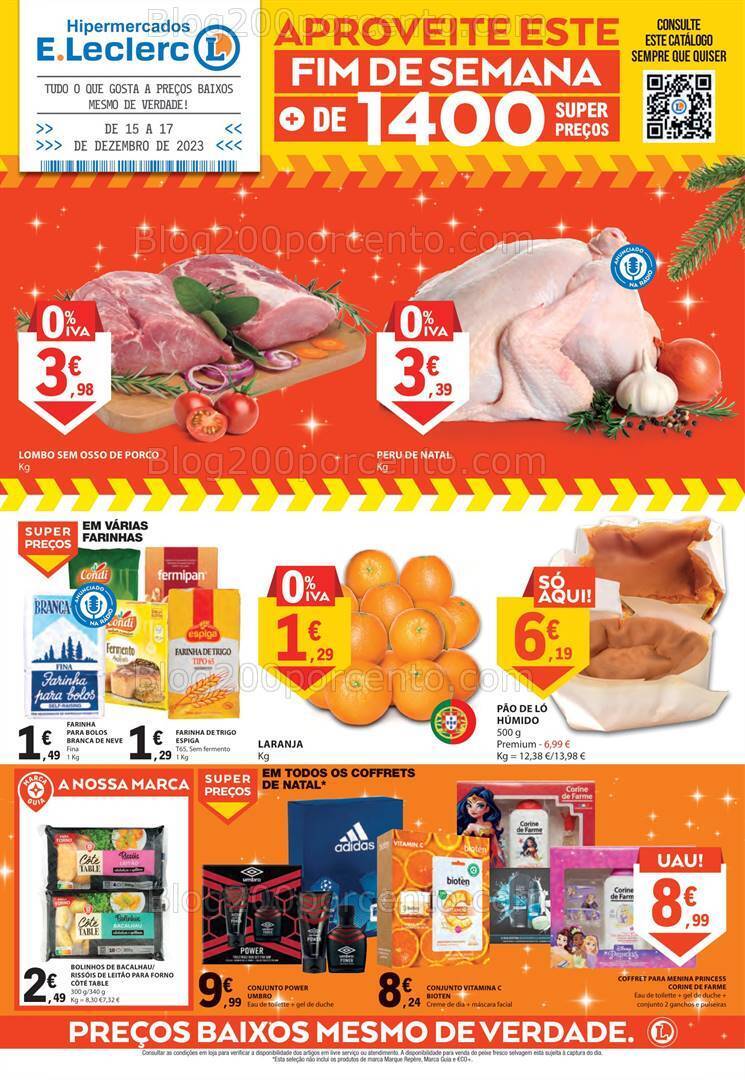 Antevisão Folheto E-LECLERC Promoções Fim de Semana - 15 a 17 dezembro