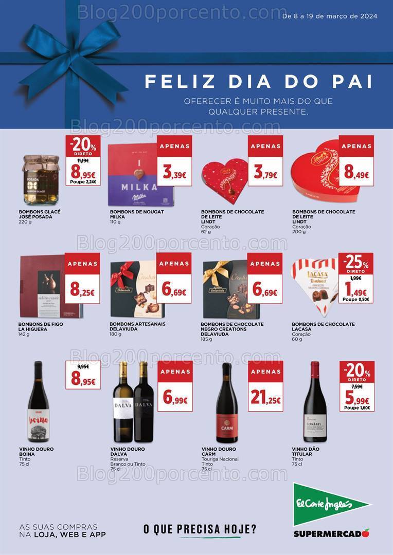 Antevisão Folheto EL CORTE INGLÉS Promoções Dia do Pai - 8 a 19 março