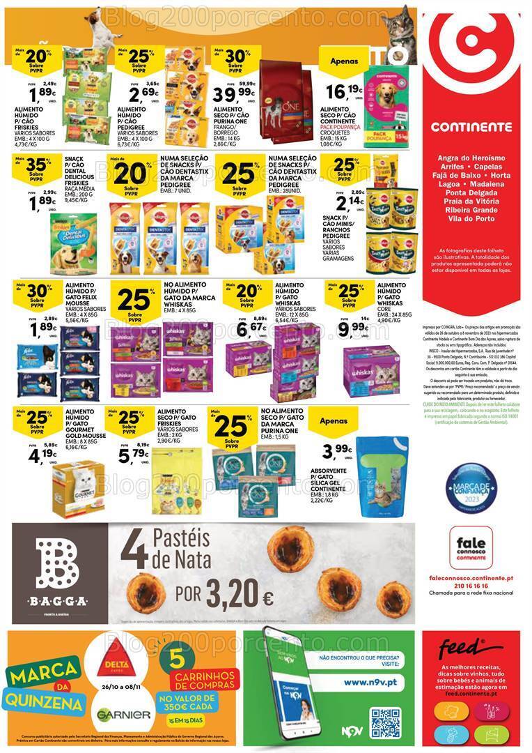 Antevisão Folheto CONTINENTE Açores Promoções de 26 outubro a 8 novembro