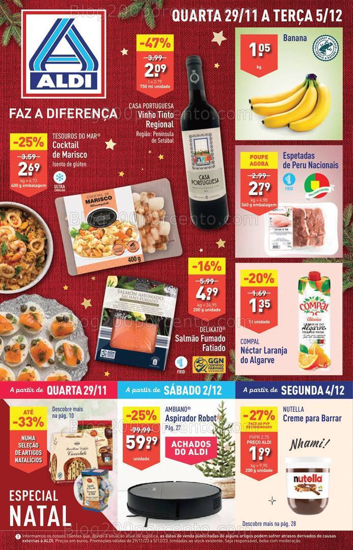 Antevisão Folheto ALDI Promoções de 29 novembro a 5 dezembro