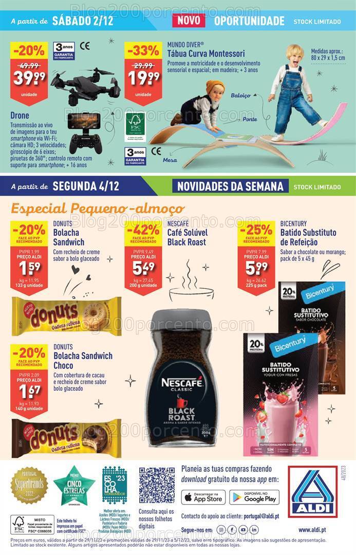Antevisão Folheto ALDI Promoções de 29 novembro a 5 dezembro