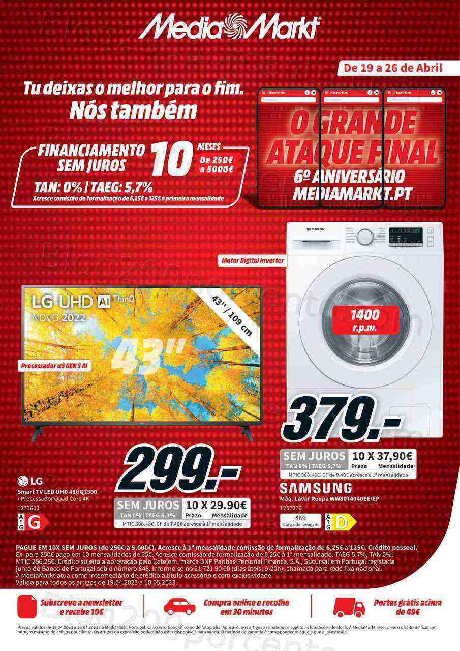 Antevisão Folheto MEDIA MARKT Aniversário Promoções de 19 a 26 abril