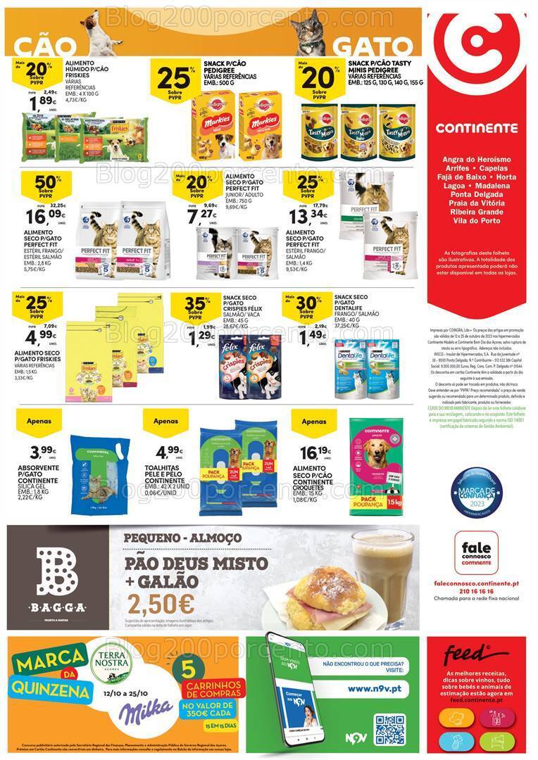 Antevisão Folheto CONTINENTE Açores Promoções de 12 a 25 outubro