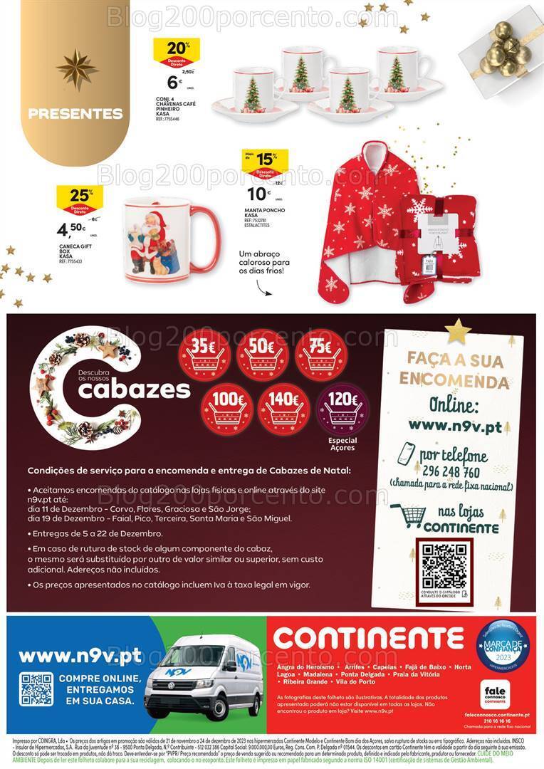Antevisão Folheto CONTINENTE Açores Natal promoções de 28 novembro a 24 dezembro