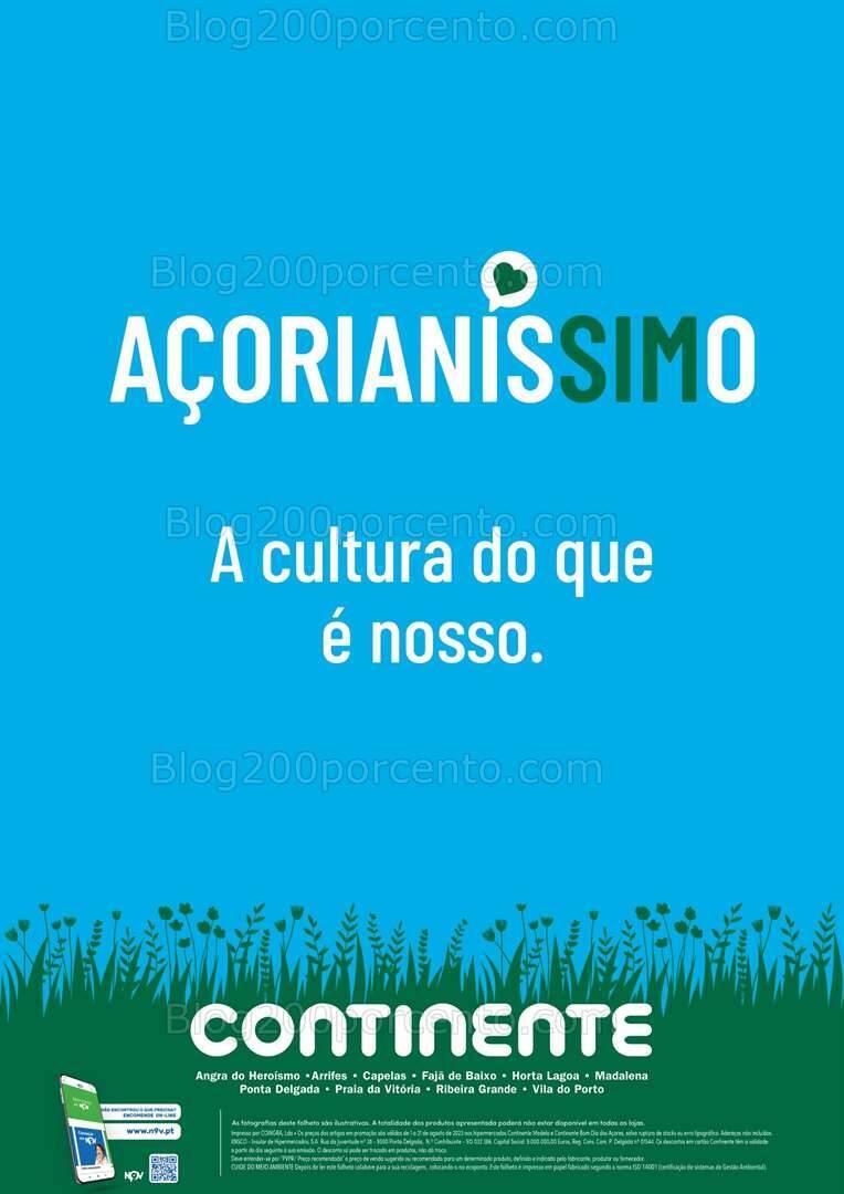 Antevisão Folheto CONTINENTE Açores Promoções de 1 a 21 agosto