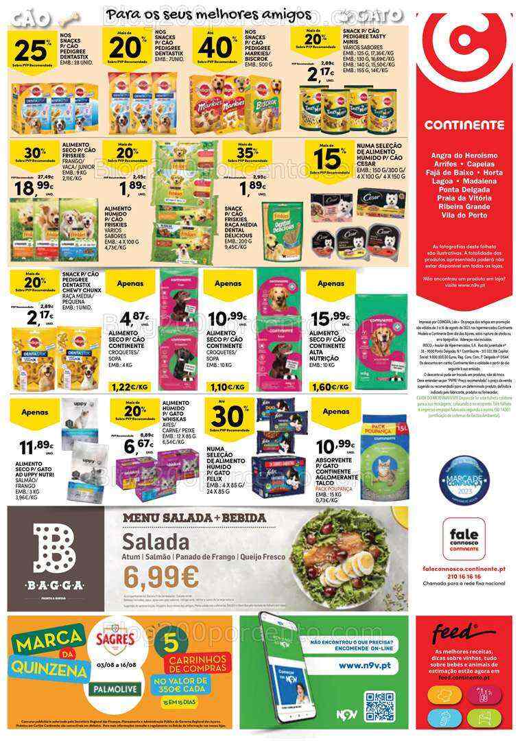 Antevisão Folheto CONTINENTE Açores Promoções de 3 a 16 agosto