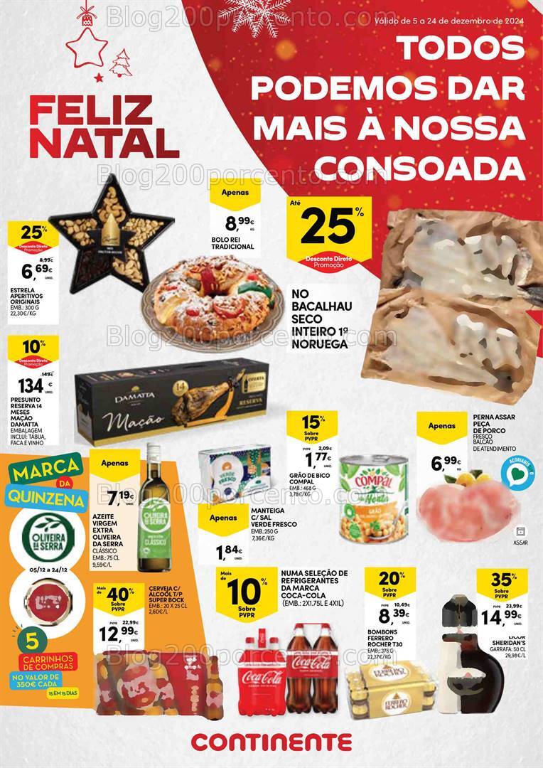 Antevisão Folheto CONTINENTE Natal Açores Promoções de 5 a 24 dezembro