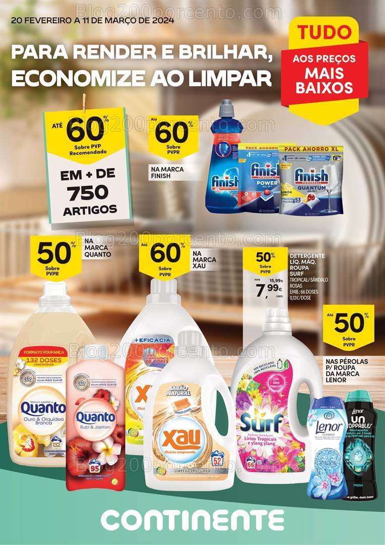 Antevisão Folheto CONTINENTE Açores Especial Limpeza - 20 fevereiro a 11 março