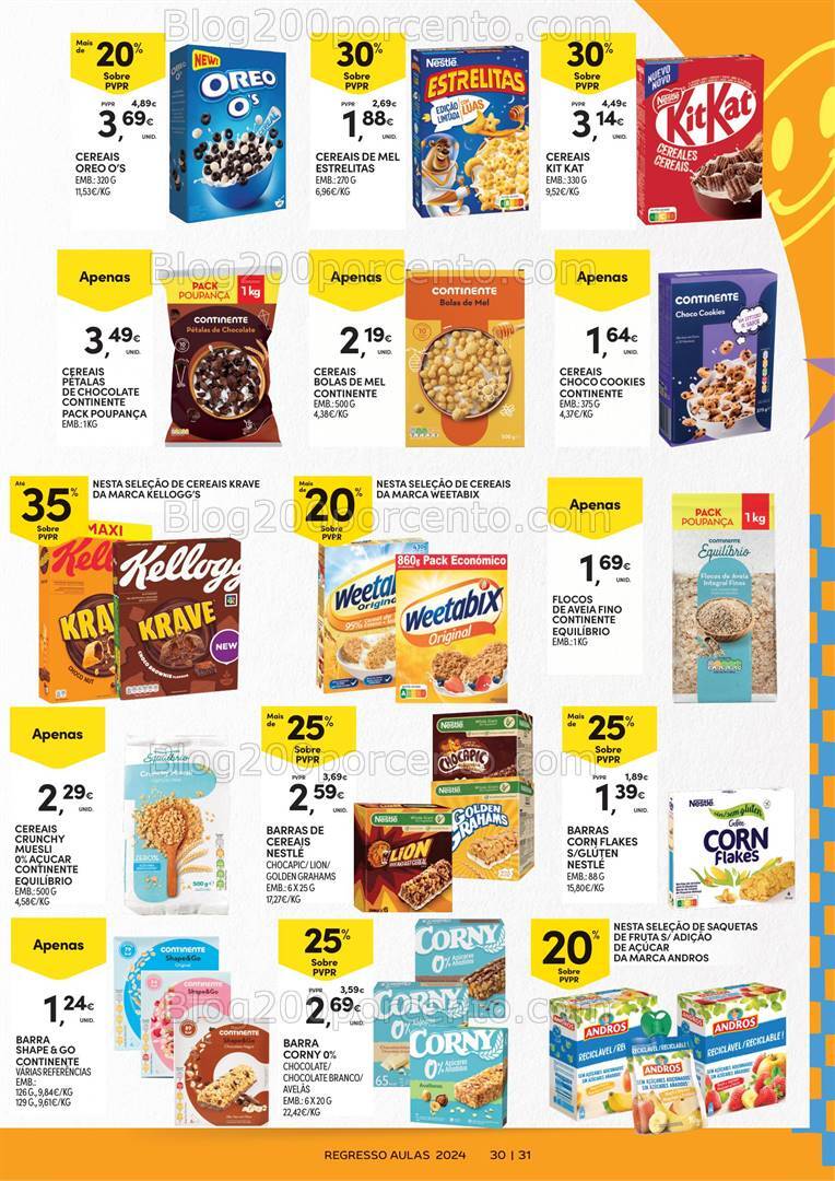 Antevisão Folheto CONTINENTE Açores Regresso às Aulas Promoções de 27 agosto a 23 setembro