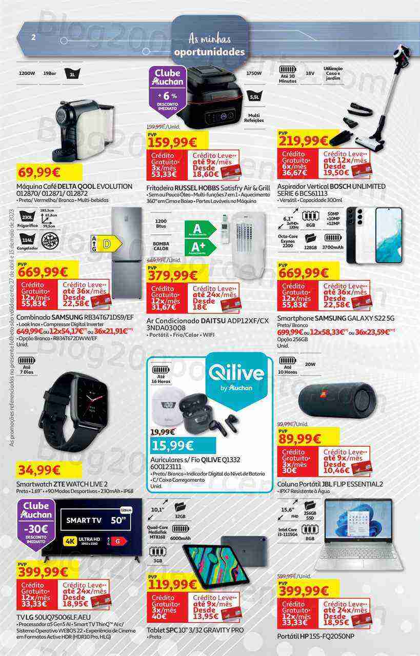Antevisão Folheto AUCHAN Tecnologia Promoções de 27 abril a 15 maio