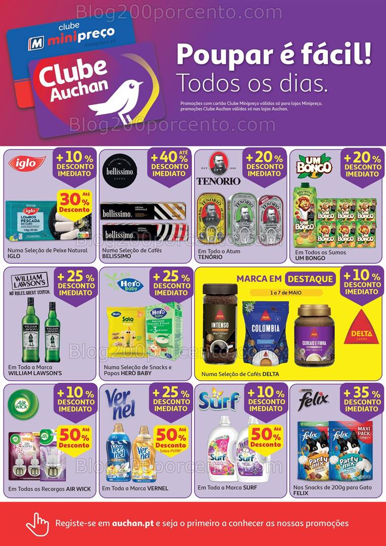 Antevisão Folheto MINIPREÇO - AUCHAN Promoções de 1 maio a 7 maio all